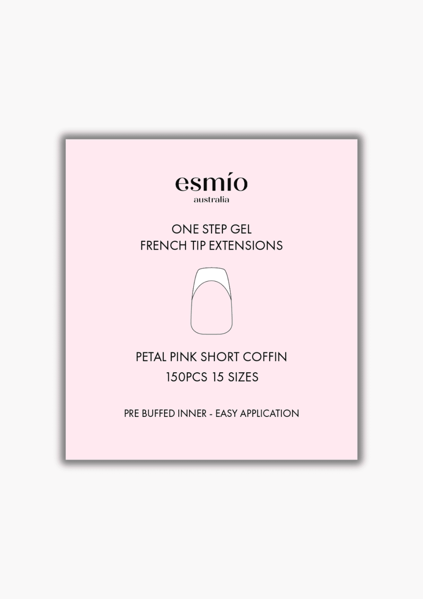 Petal Pink Short Coffin French Tip Gel Extensions