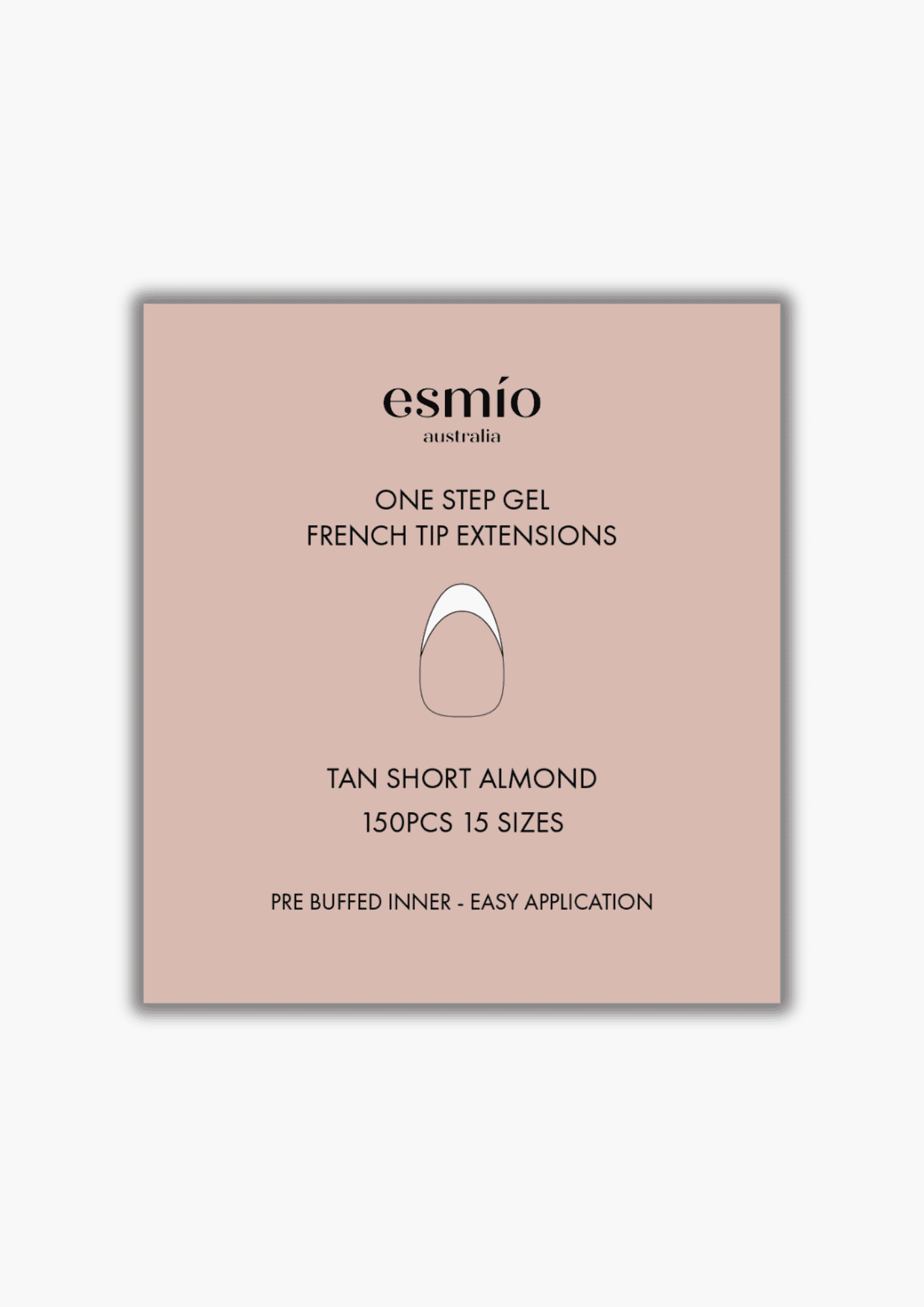 Tan Short Almond French Tip Gel Extensions