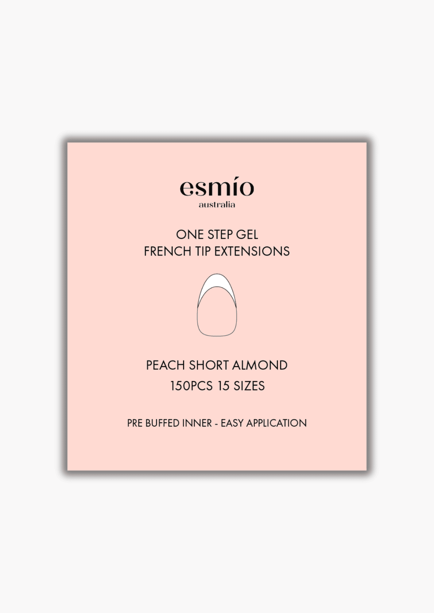 Peach Short Almond French Tip Gel Extensions