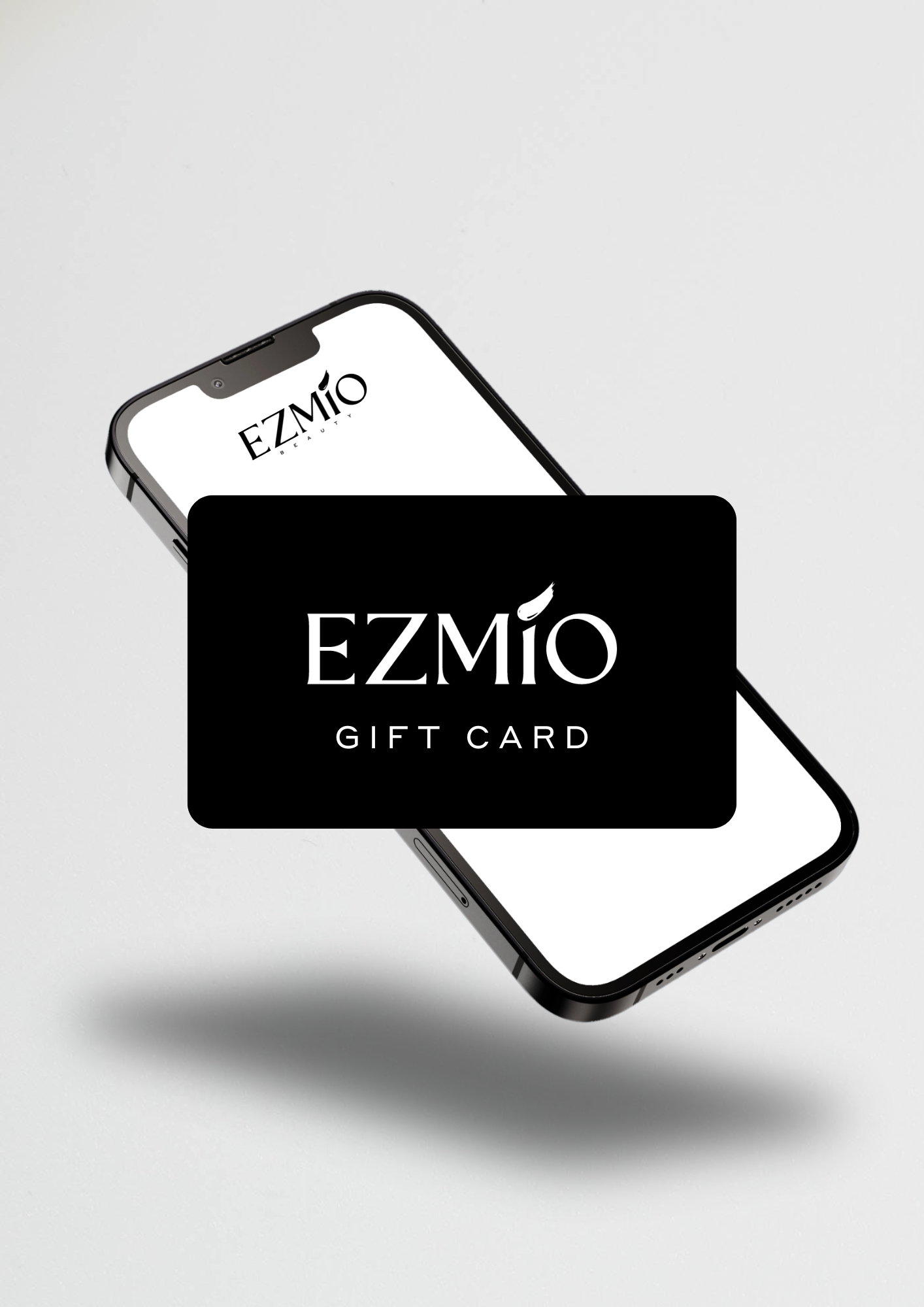 A digital gift card from Ezmio Beauty displayed on a smartphone screen with the Ezmio brand logo visible.