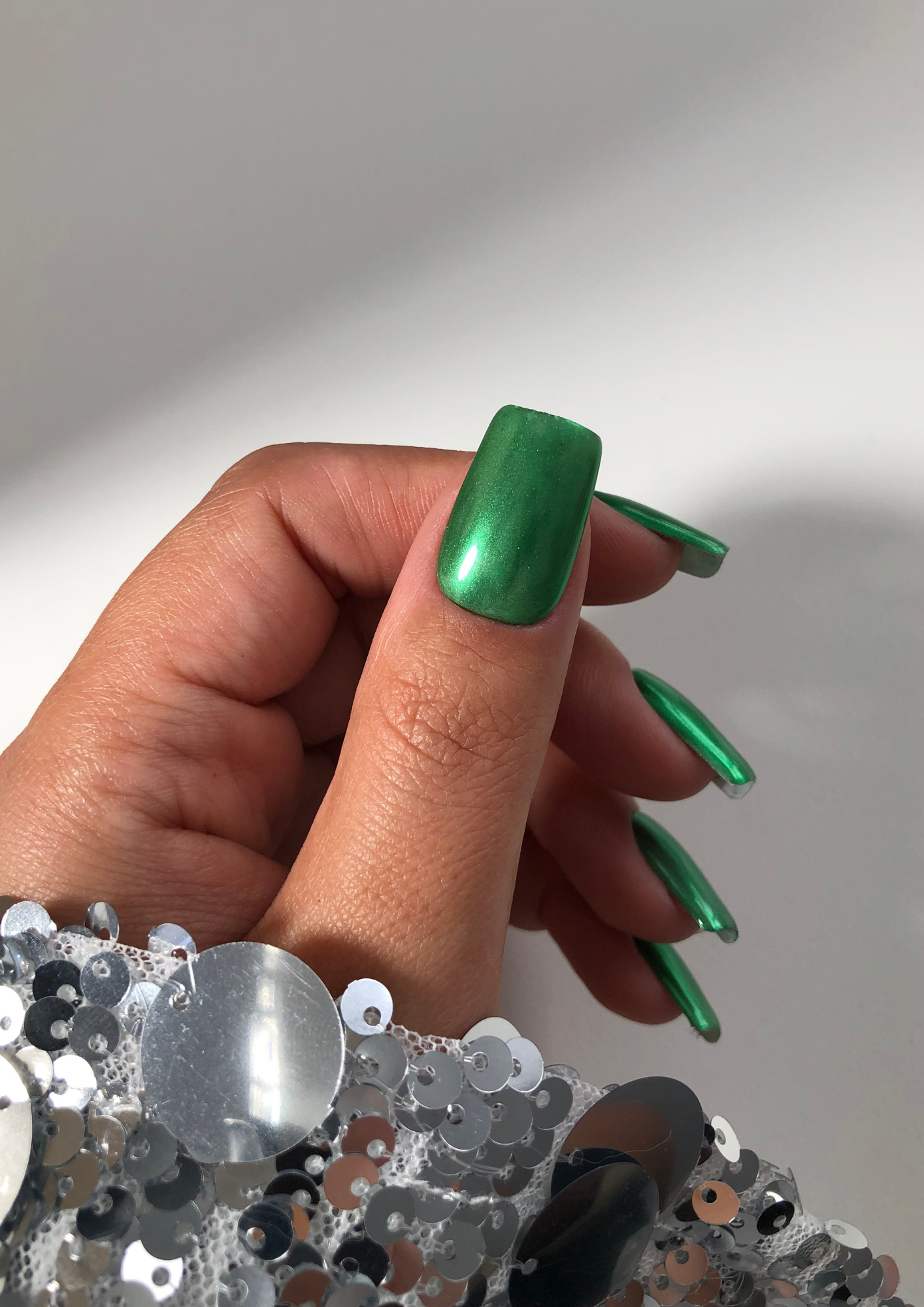 Green Chrome Nail Powder