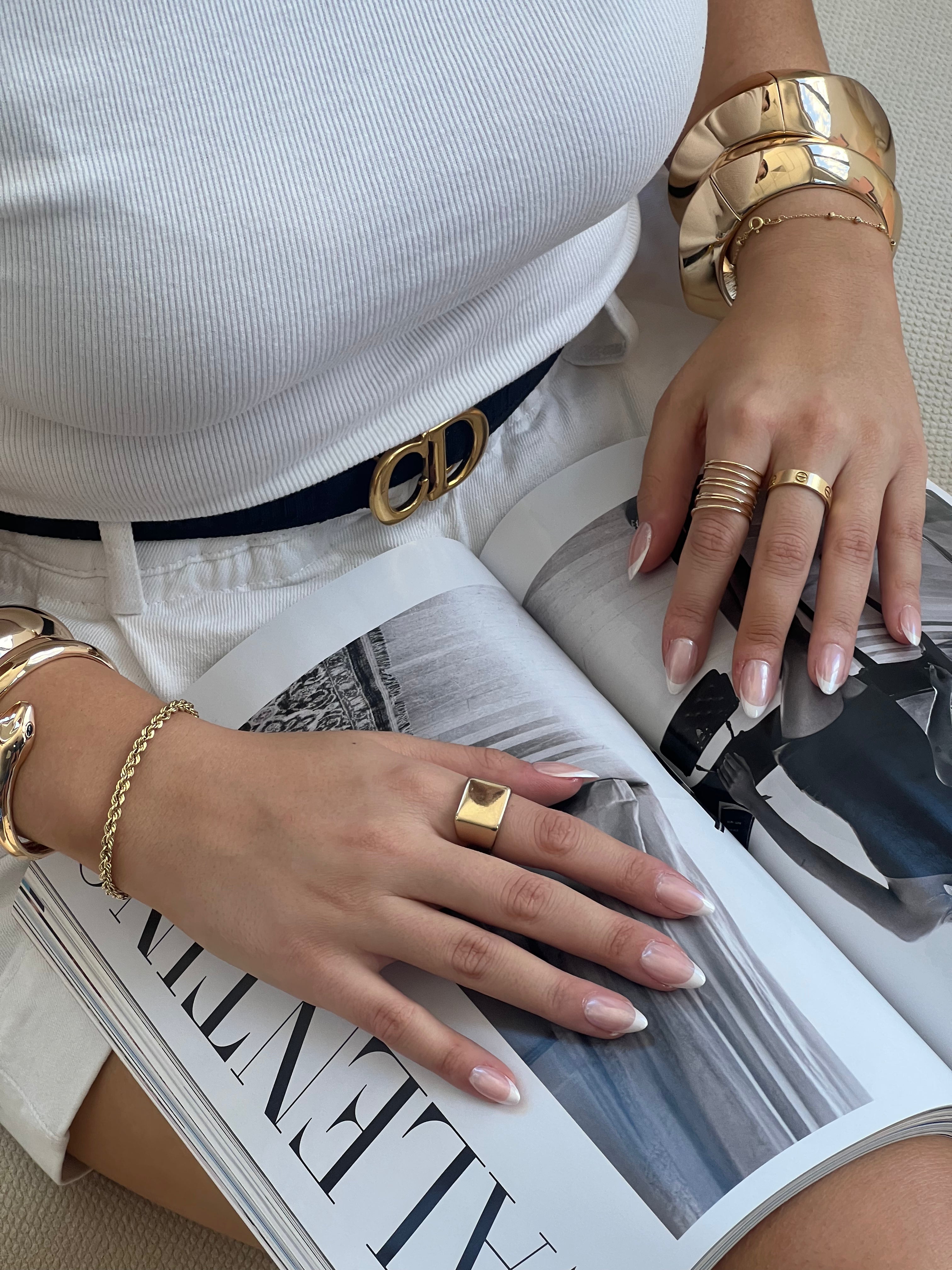 Petal Pink Short Almond French Tip Gel Extensions