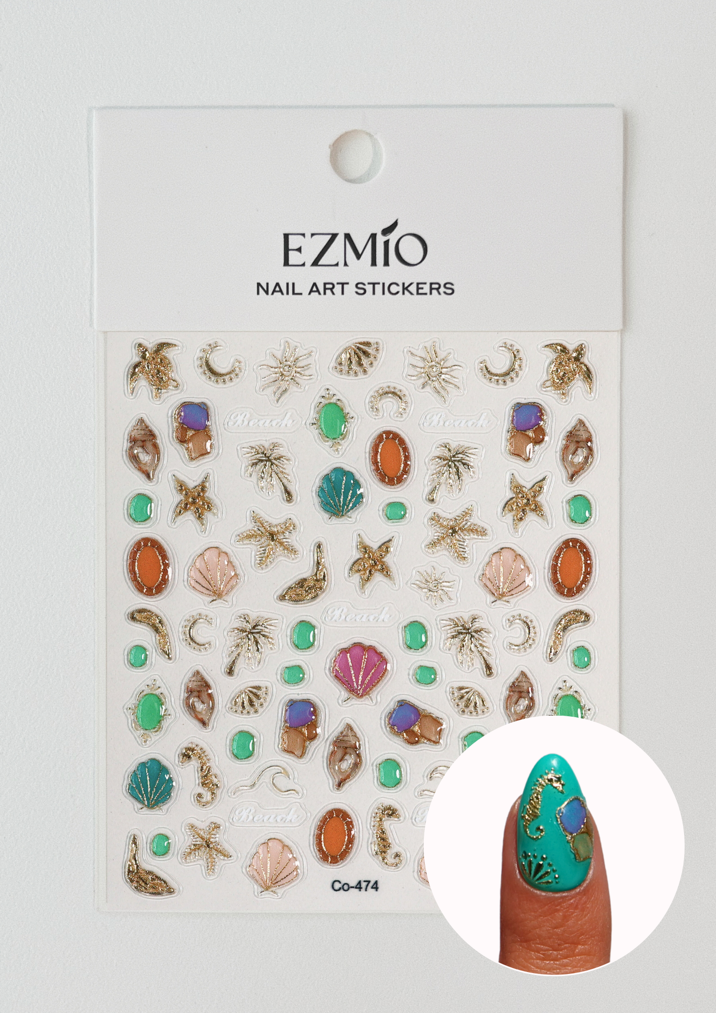 Mermaid Charms Textured Nail Art Stickers