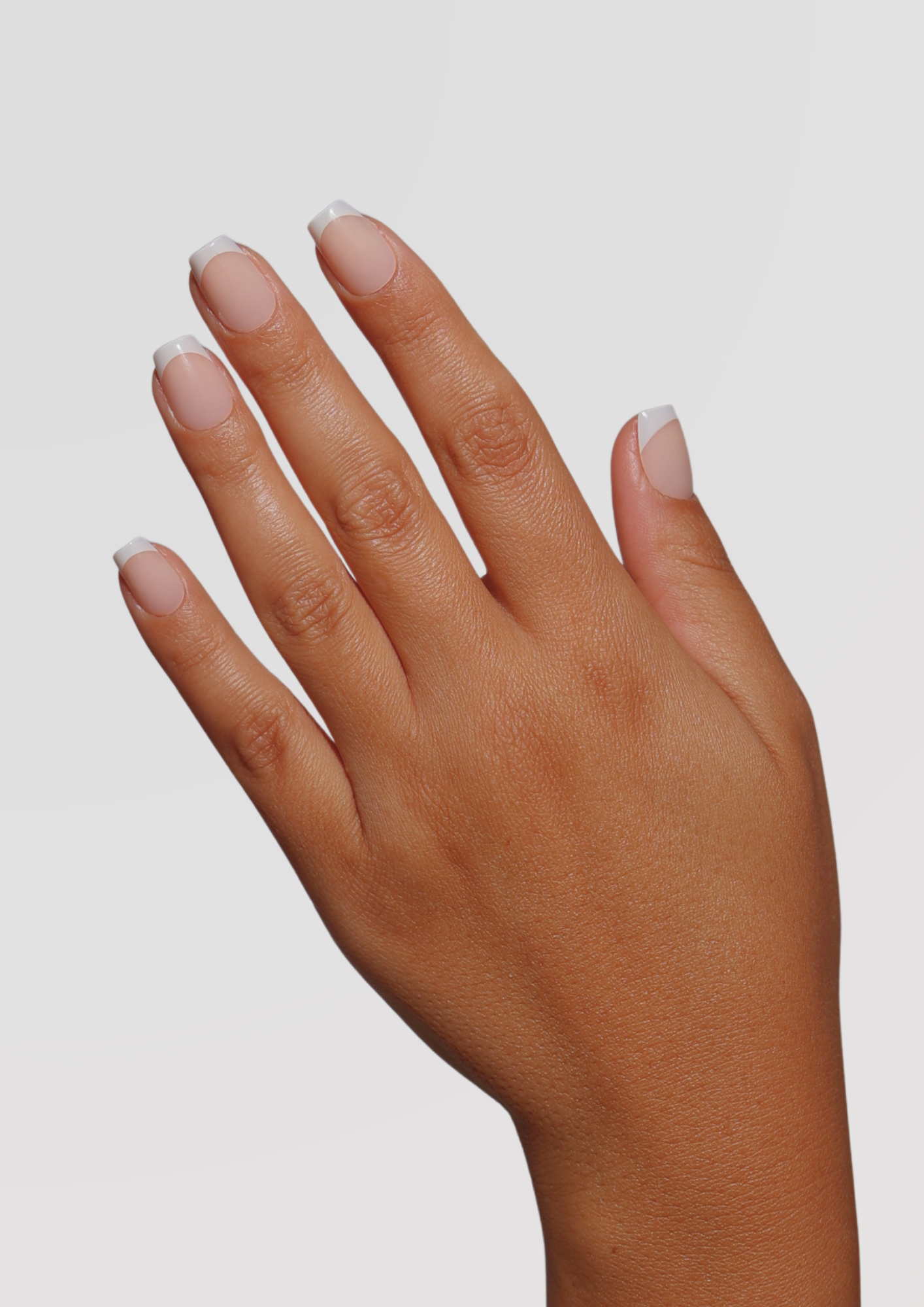 Nude Extra Short Coffin French Tip Gel Extensions