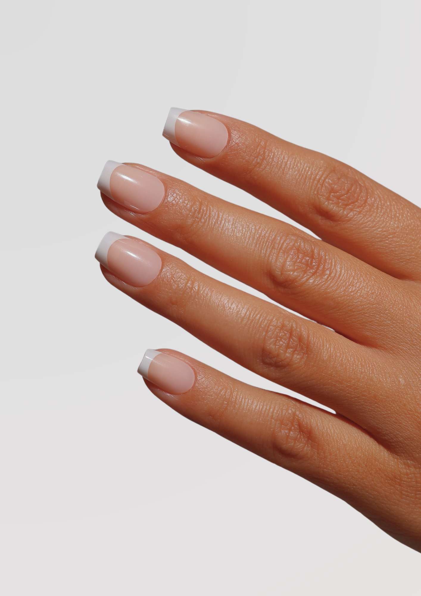 Nude Extra Short Coffin French Tip Gel Extensions