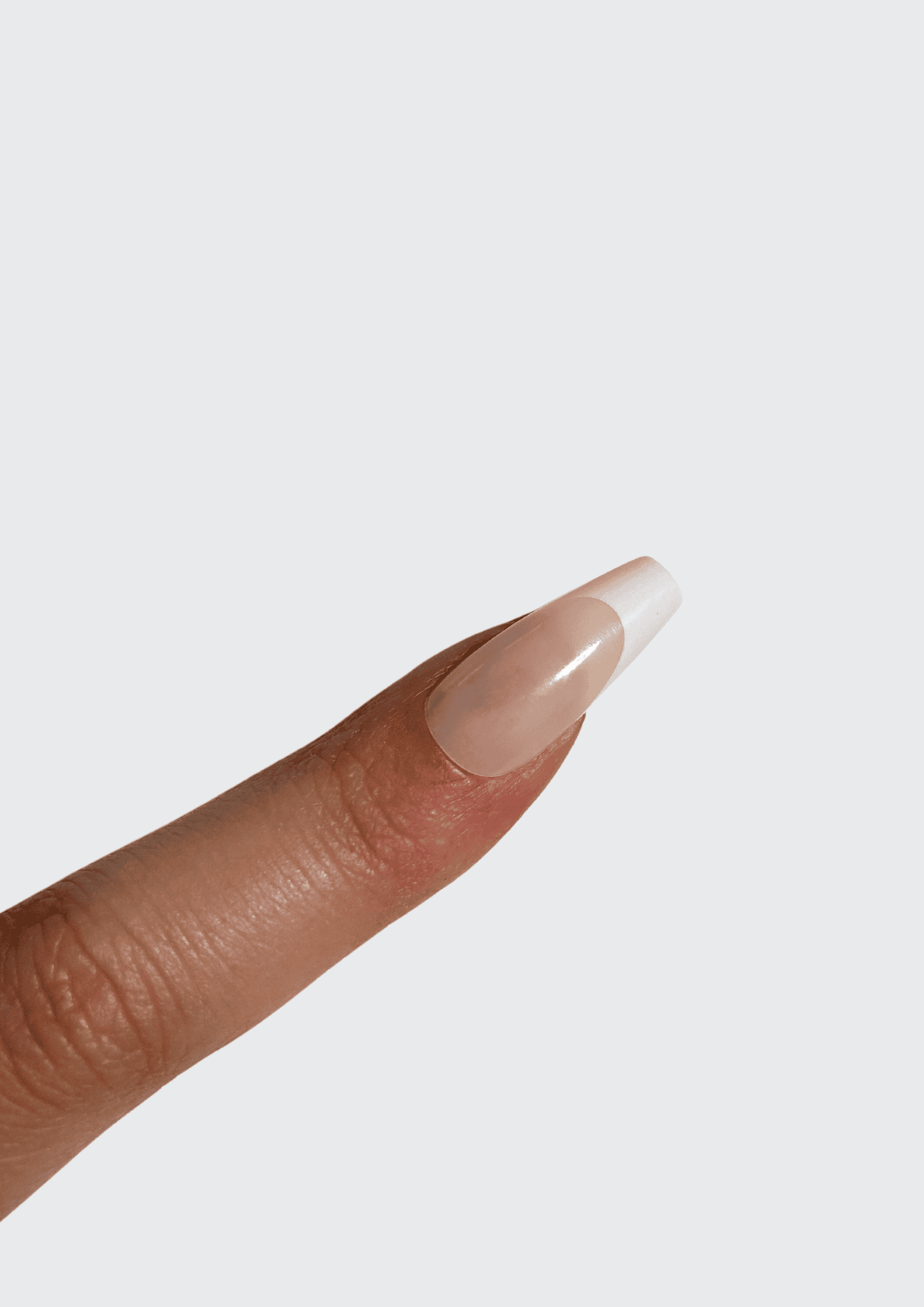 Nude Medium Coffin French Tip Gel Extensions