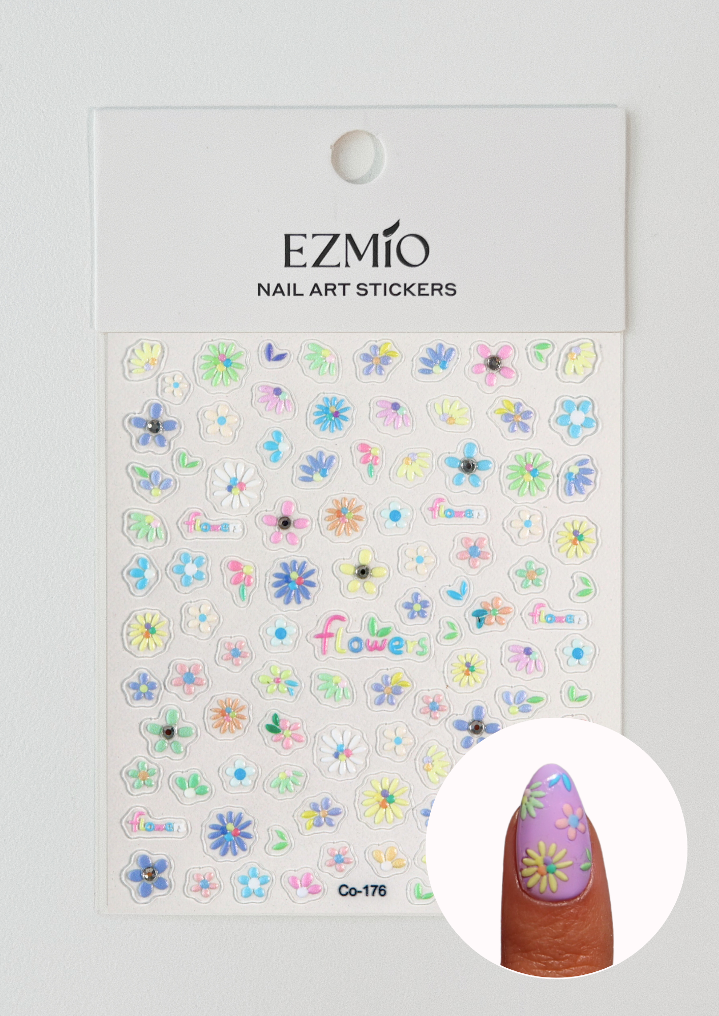 Pastel Pretty Petals Textured Nail Art Stickers