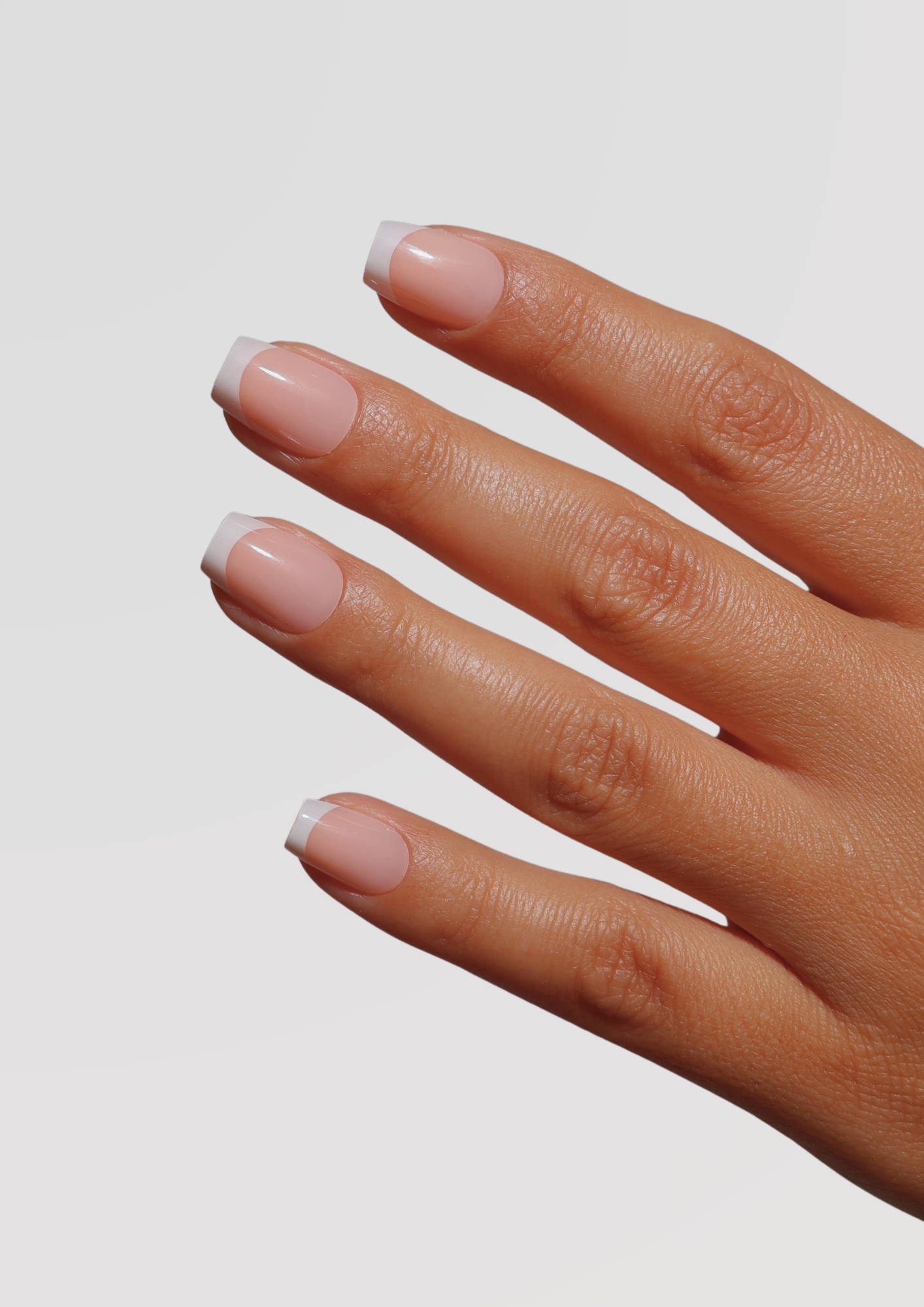 Petal Pink Extra Short Coffin French Tip Gel Extensions