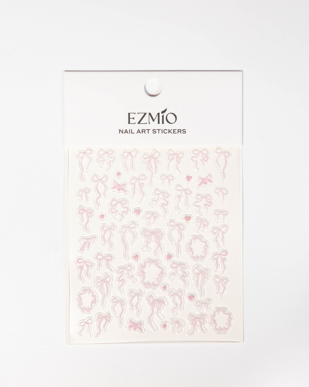 Pink Bows Textured Nail Art Stickers