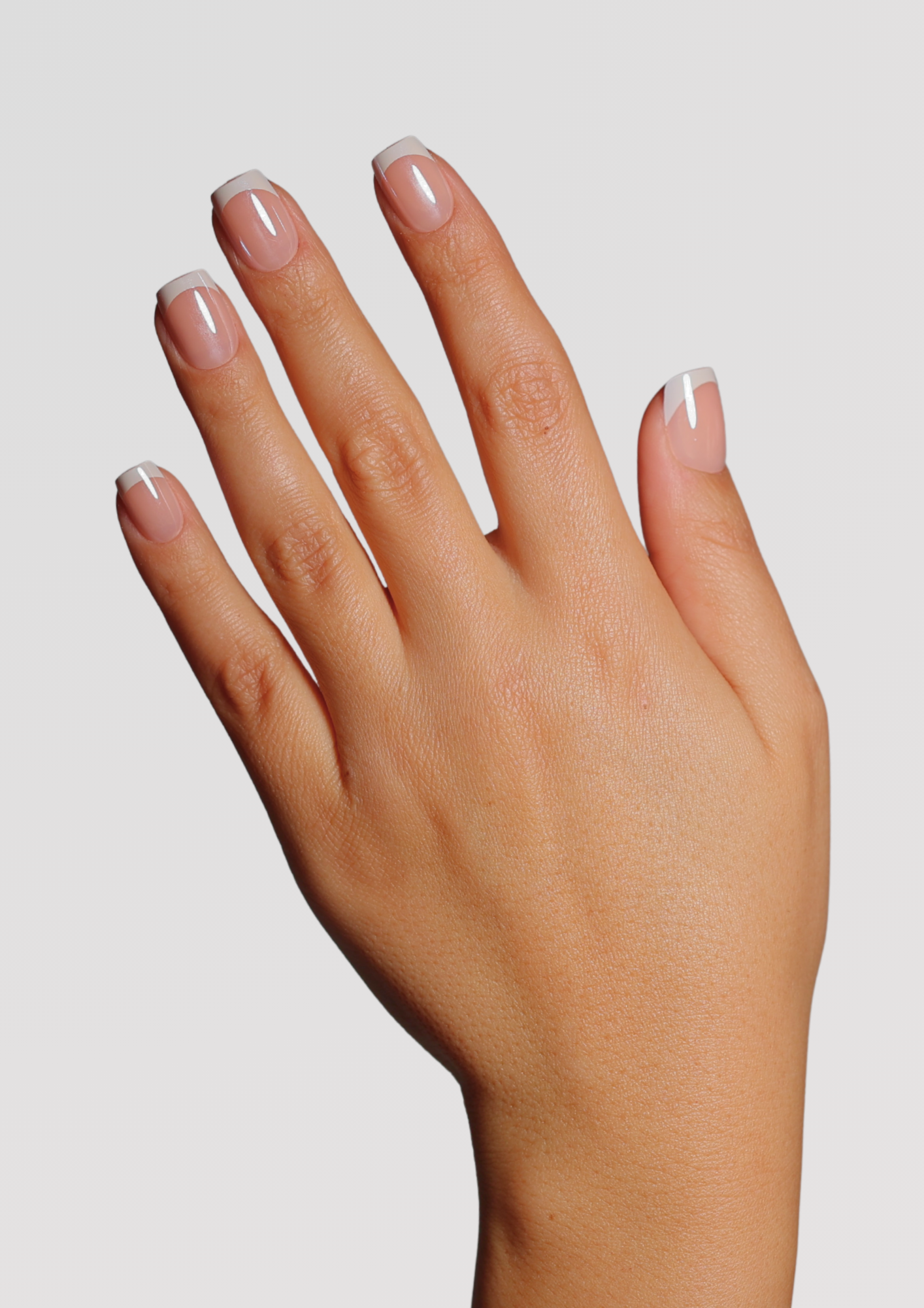 Sienna Skin Glazed French Tip - Short Square | Press On Nails