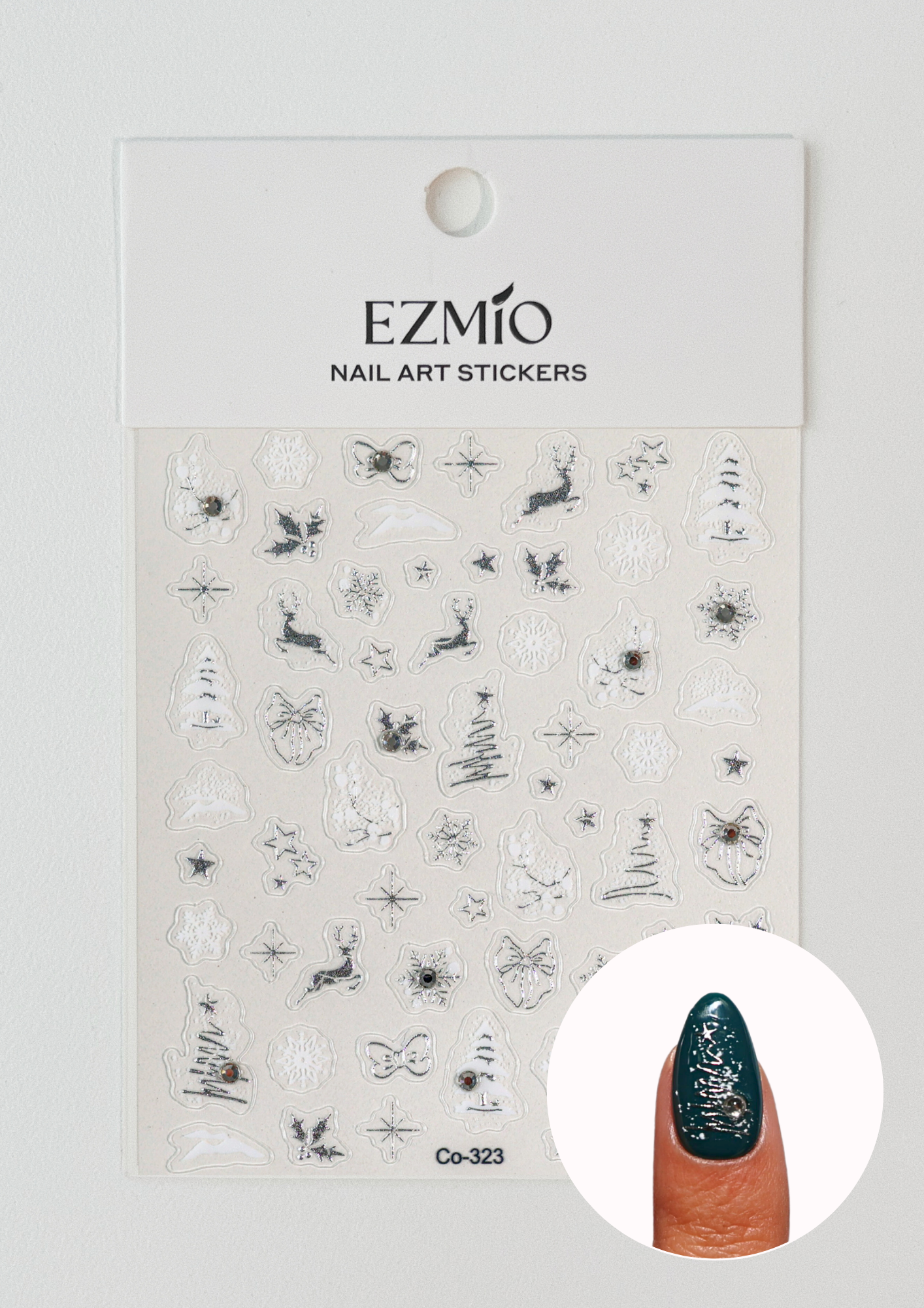 Snowflake Magic Silver Textured Nail Art Stickers