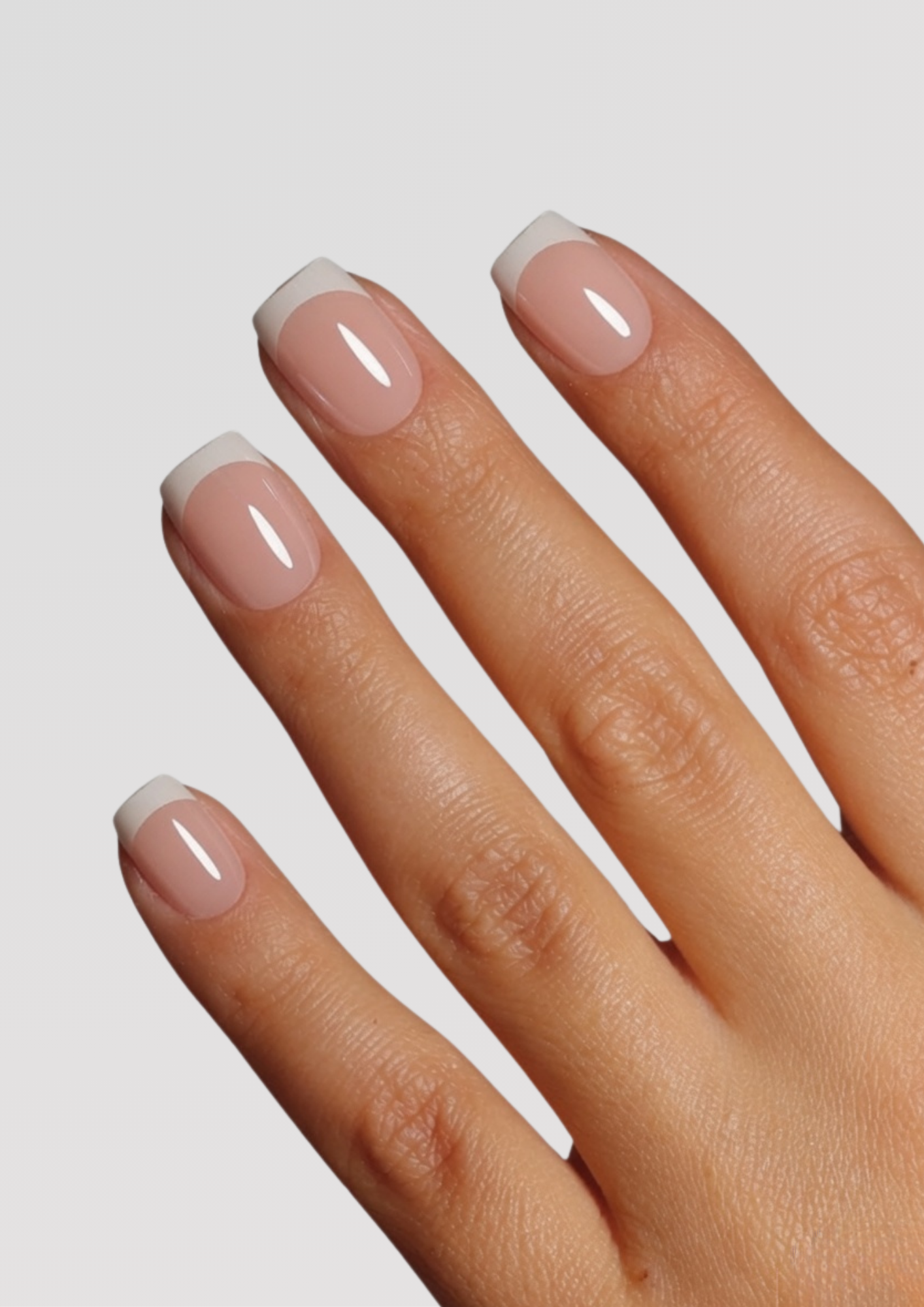 Sienna Skin Glazed French Tip - Short Square | Press On Nails