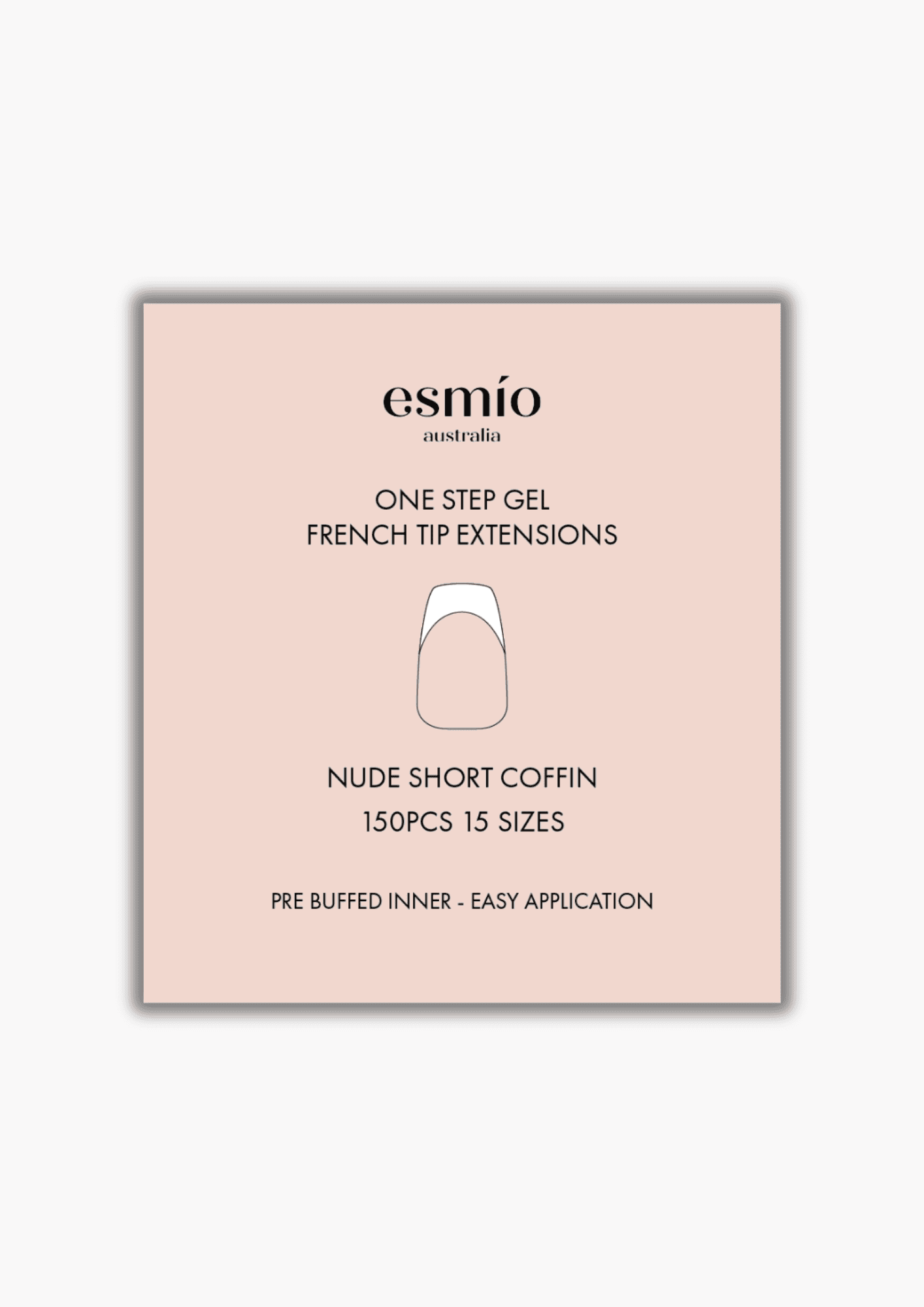 Nude Short Coffin French Tip Gel Extensions