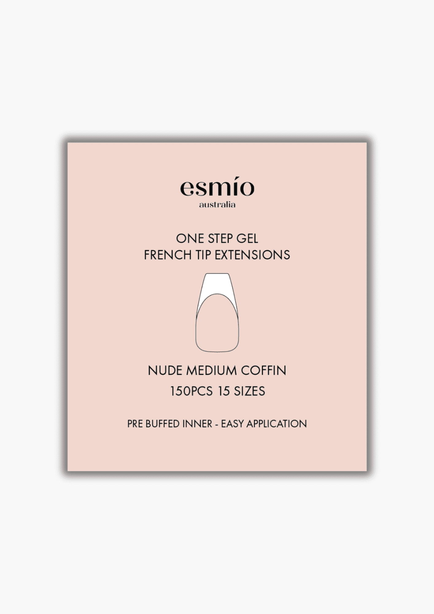 Nude Medium Coffin French Tip Gel Extensions