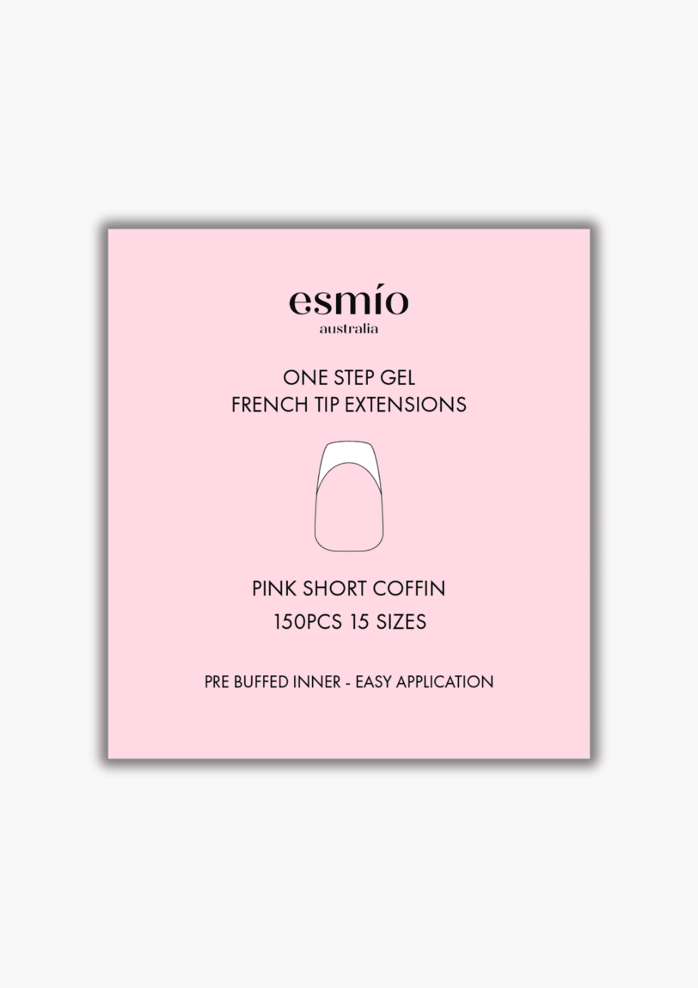 Pink Short Coffin French Tip Gel Extensions