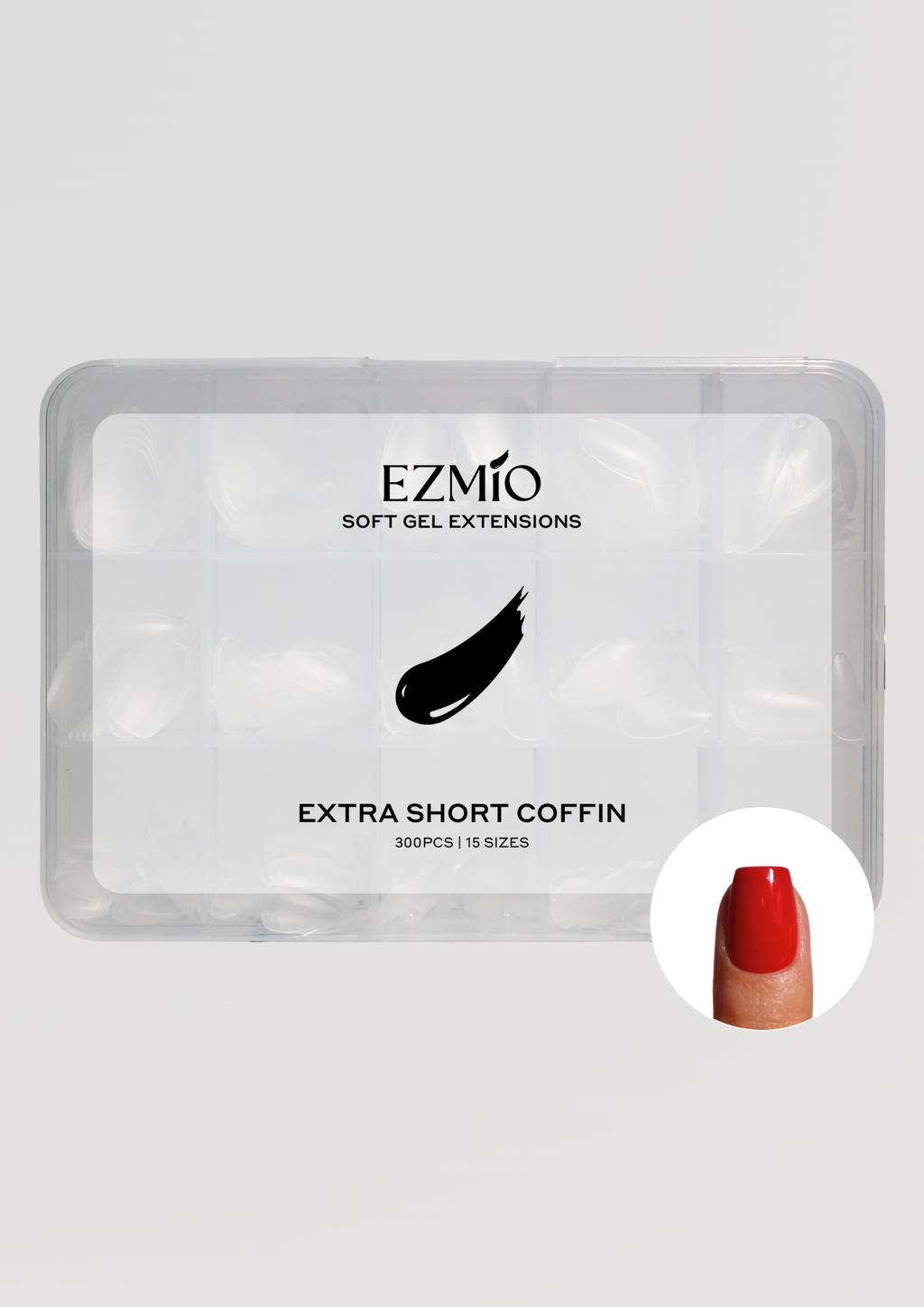 Extra Short Coffin Soft Gel Extensions | 300 Pre-Buffed Tips
