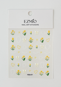Petite Tulips Textured Nail Art Stickers