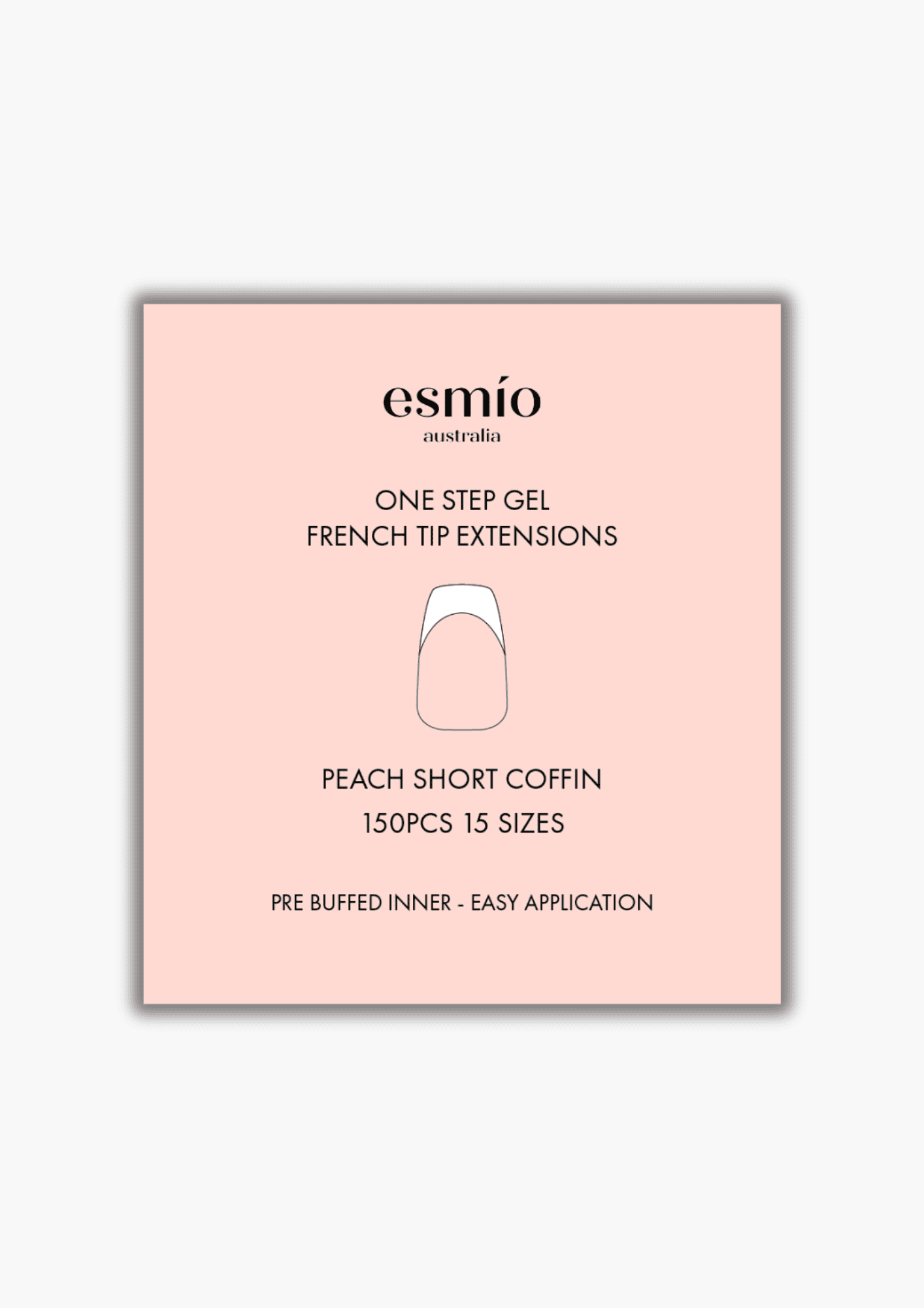 Peach Short Coffin French Tip Gel Extensions