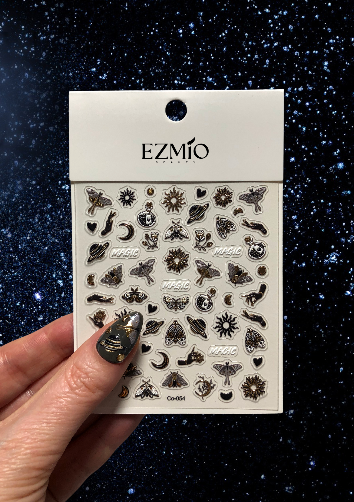 Celestial Enchantment Textured Nail Art Stickers