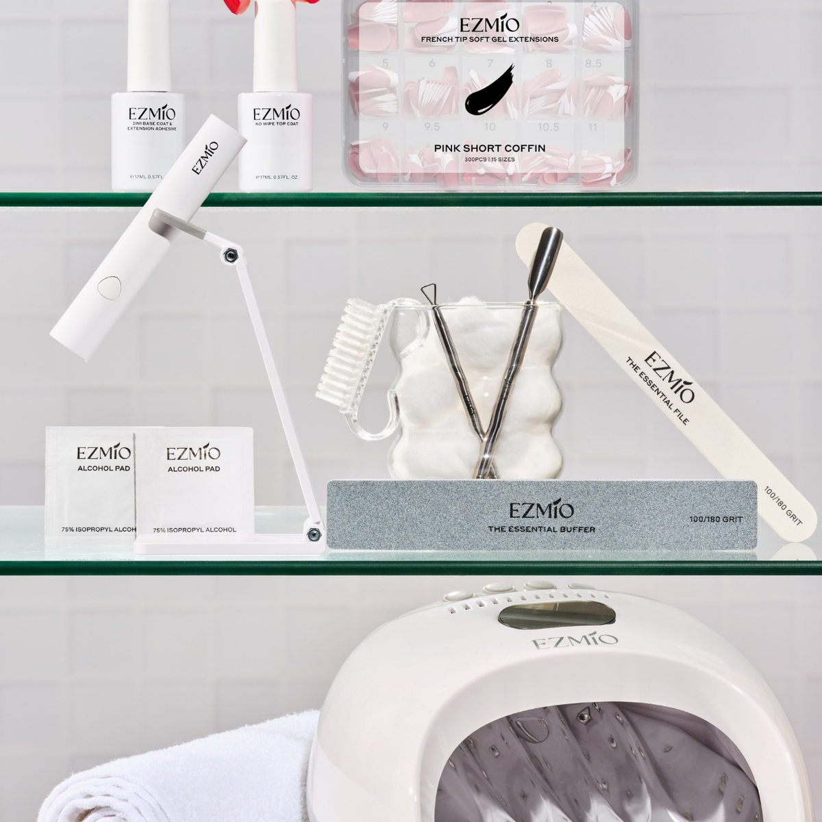 French Tip Gel Extensions Kit | Lasts 21+ Days | Ezmio Beauty