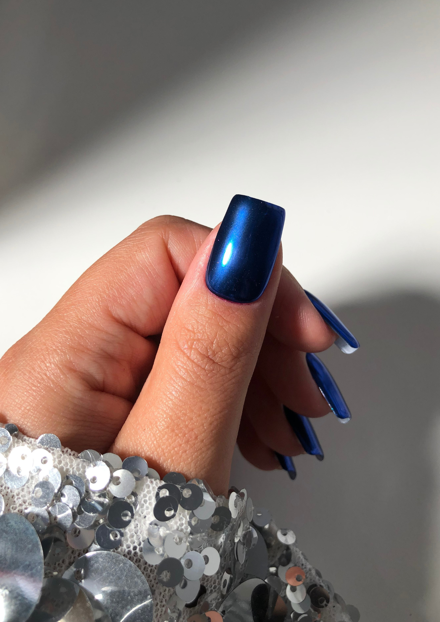 Dark Blue Chrome Nail Powder