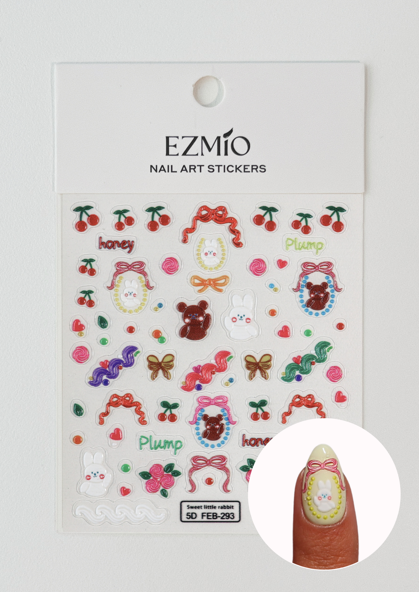 Frosted Bears Textured Nail Art Stickers