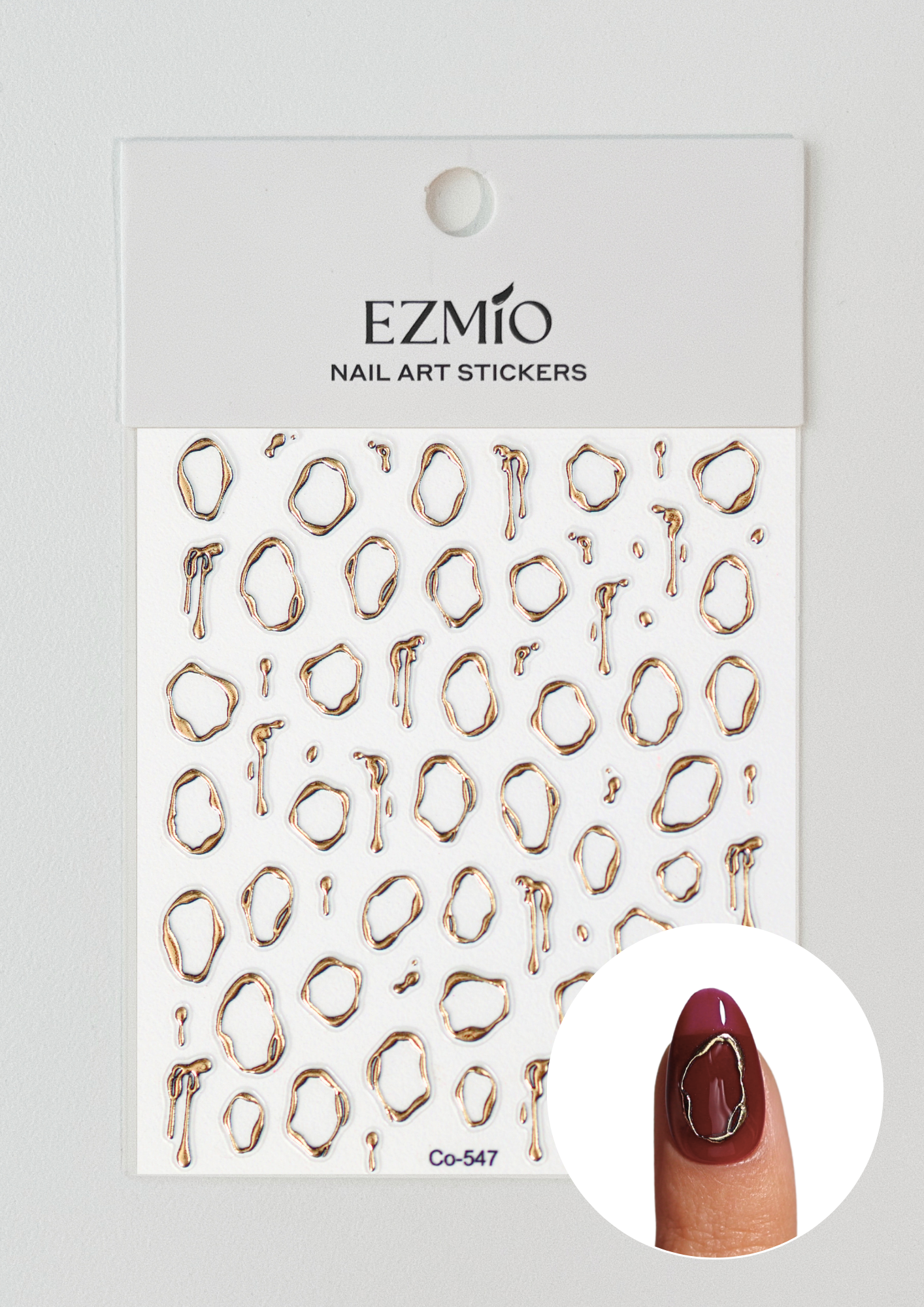 Molten Metal In Gold Textured Nail Art Stickers