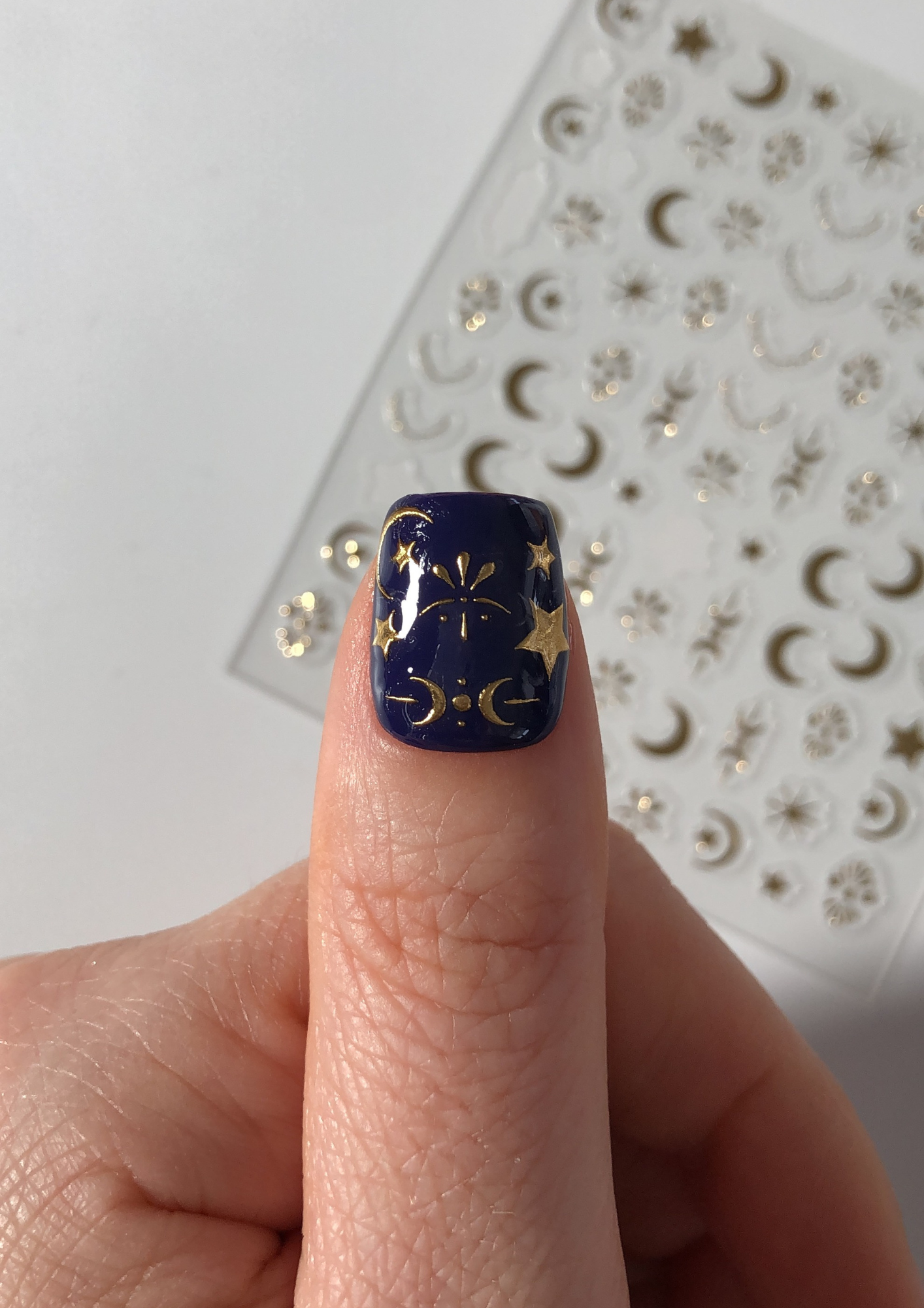 Mystic Moonlight Textured Nail Art Stickers