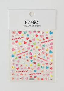 Candy Hearts Club Textured Nail Art Stickers