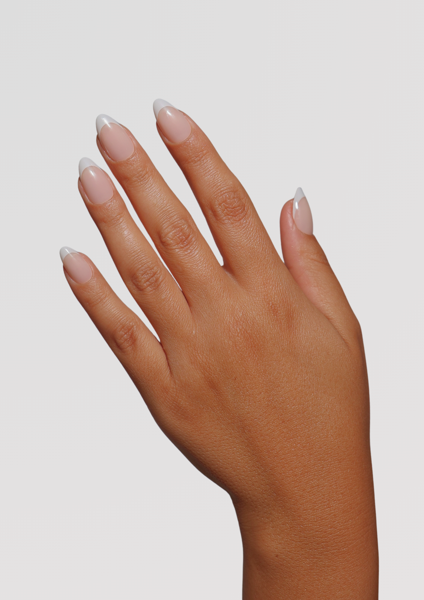 Nude Short Almond French Tip Gel Extensions