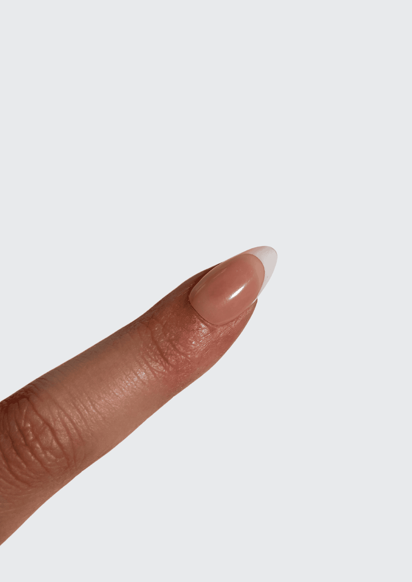 Peach Short Almond French Tip Gel Extensions
