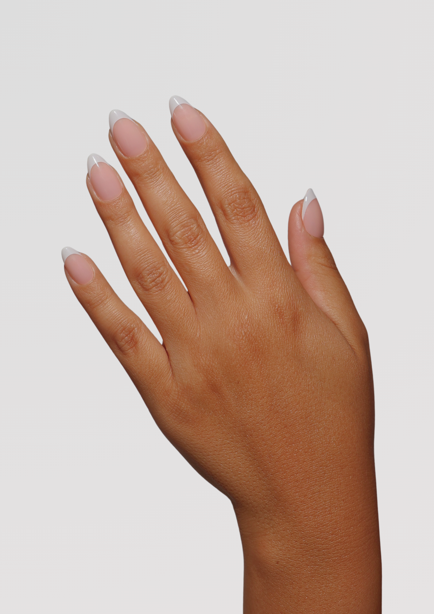 Petal Pink Short Almond French Tip Gel Extensions