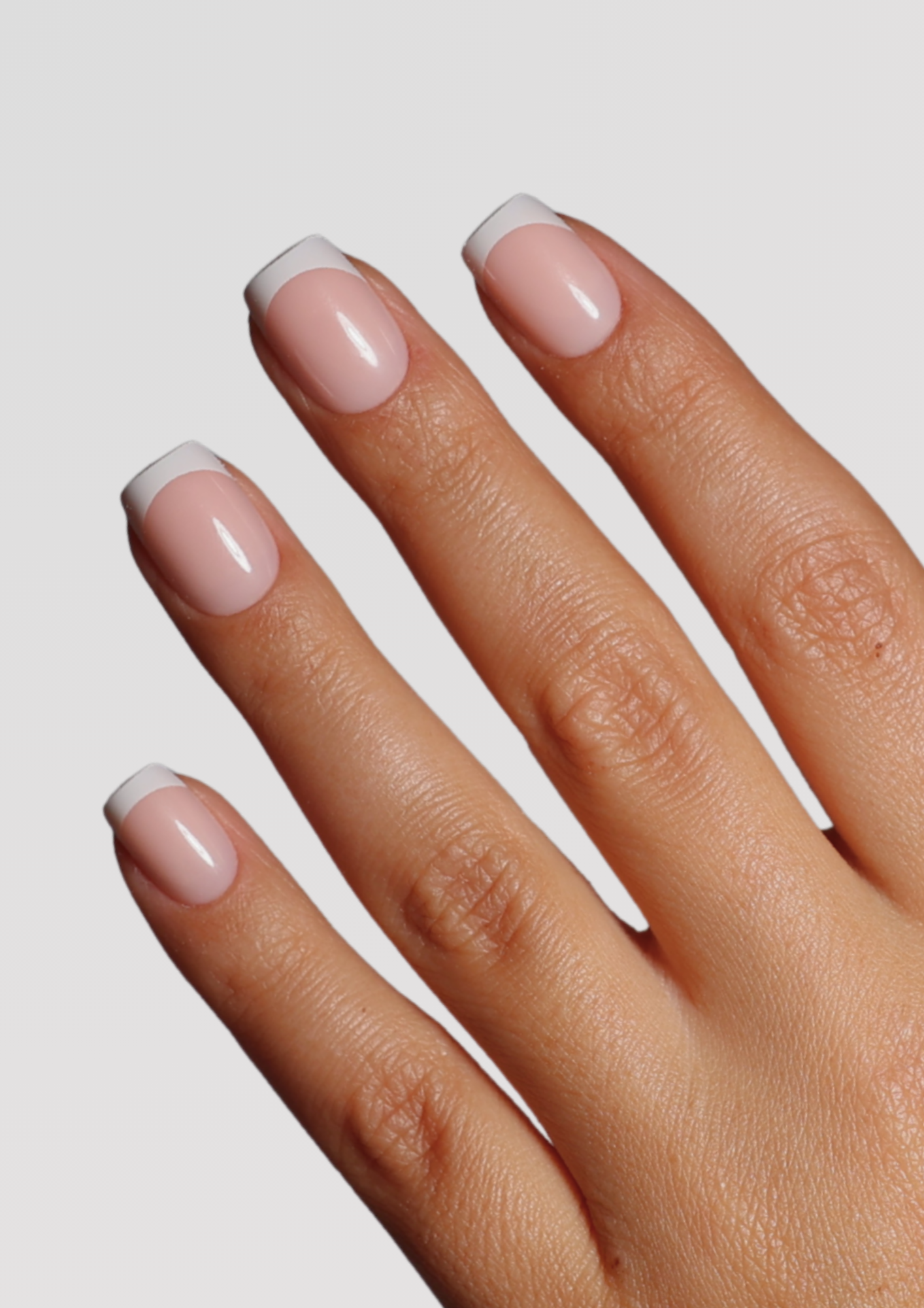 Sienna Skin French Tip - Short Square | Press On Nails