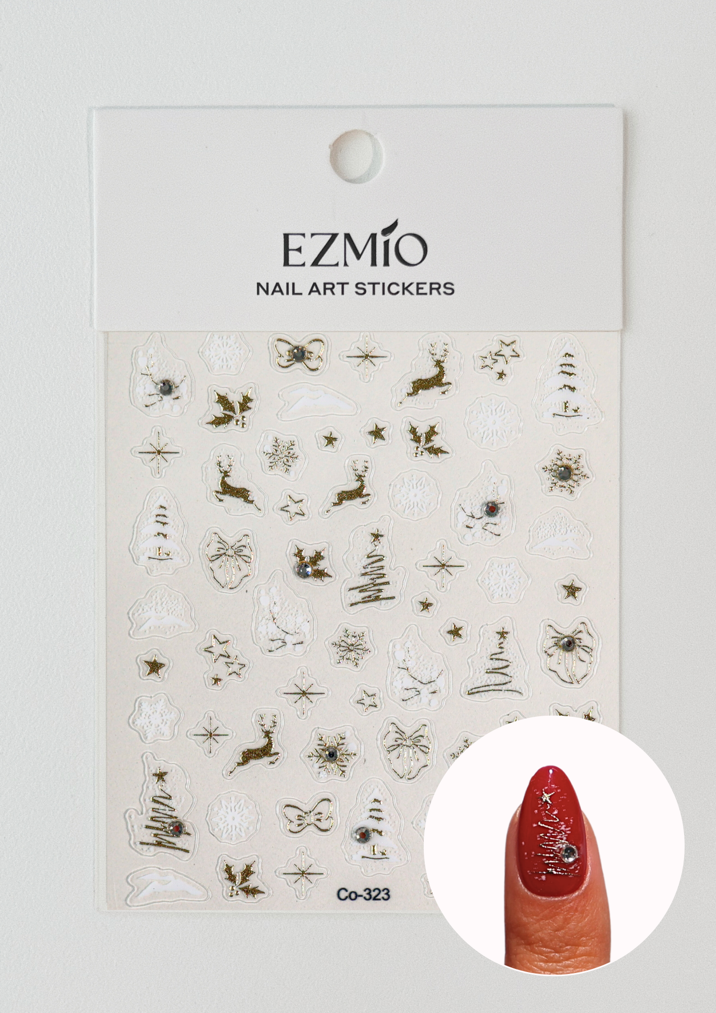 Snowflake Magic Gold Textured Nail Art Stickers