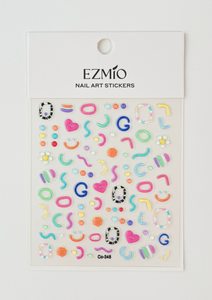 Squiggle Pop Textured Nail Art Stickers