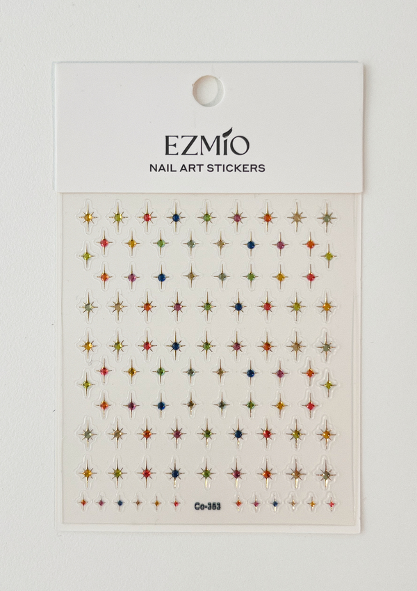 Twinkle Stars Textured Nail Art Stickers